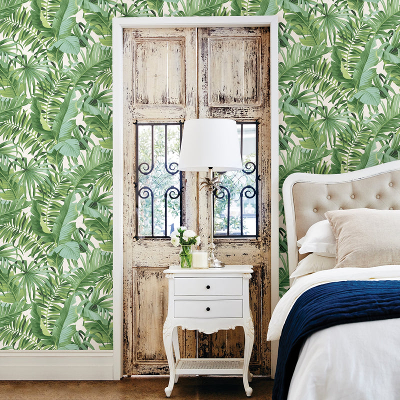 Alfresco Palm Leaves Tropical Wallpaper