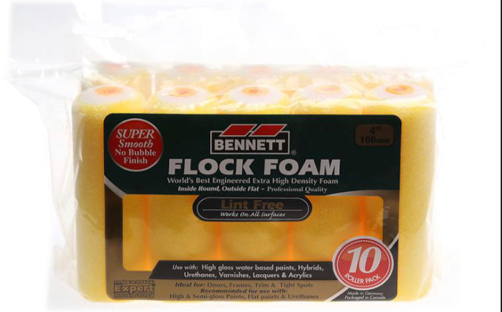 Bennett Expert - 4" Flock Foam Roller 10pkg