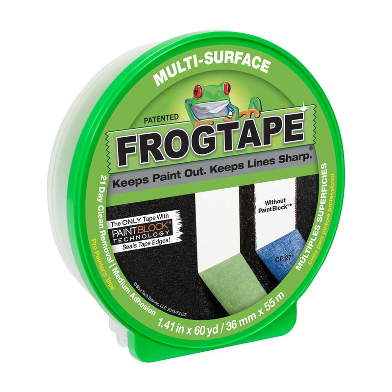 FrogTape® 多表面涂漆胶带 - 绿色，1.41 英寸 x 60 码。