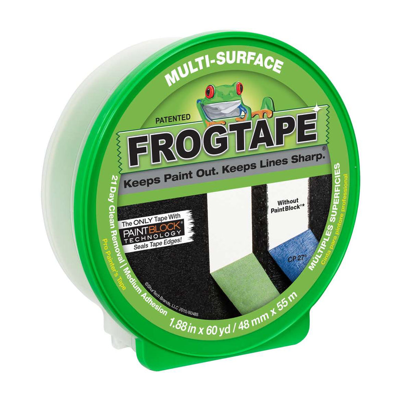 FrogTape® 多表面涂漆胶带 - 绿色，1.88 英寸 x 60 码。