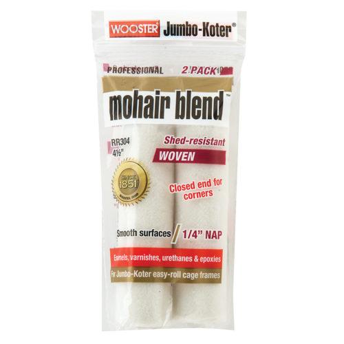 Wooster Mohair Blend Mohair Blend 1/4 in. x 4-1/2 in. W 油漆滚筒盖 2 件装
